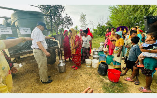 लहानमा ट्याङ्कीबाट खानेपानी वितरण सुरु